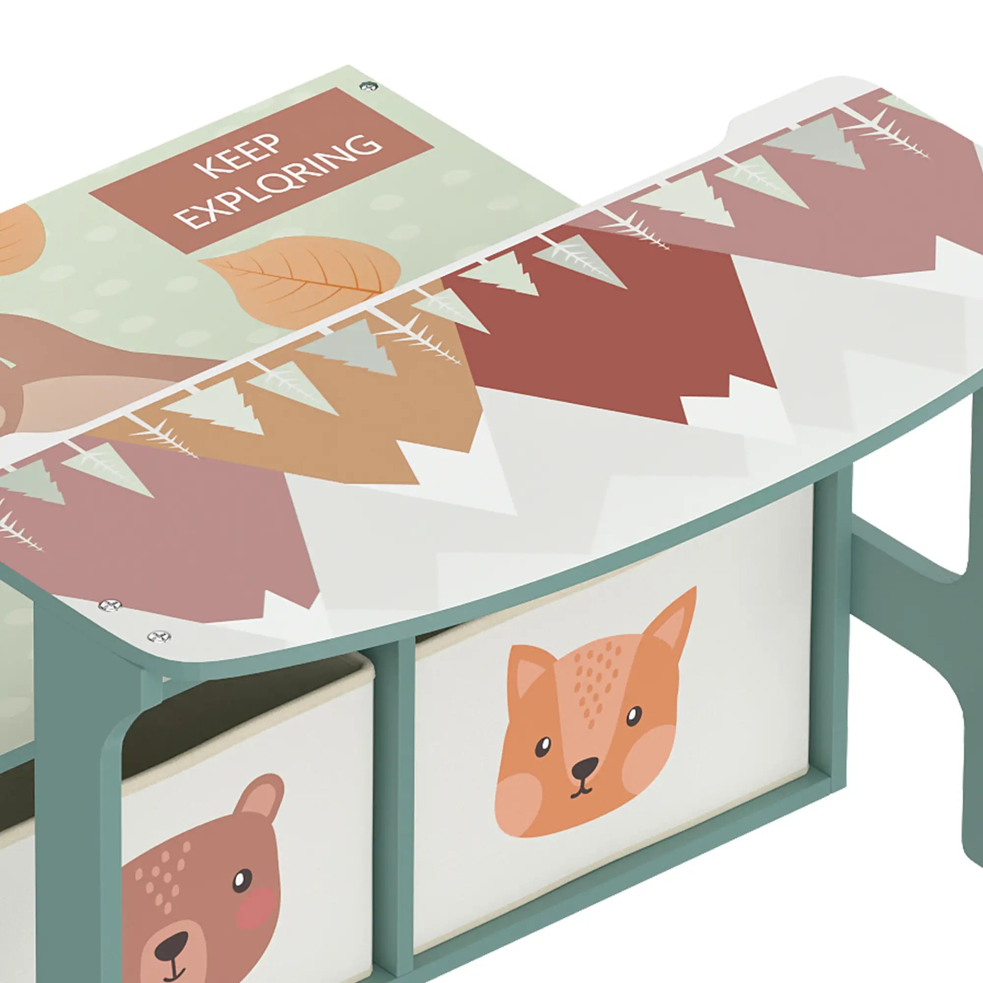 3-in-1 Wooden Toy Storage Bench, 2 Drawers, Green Baby & Kids Storage at Gallery Canada