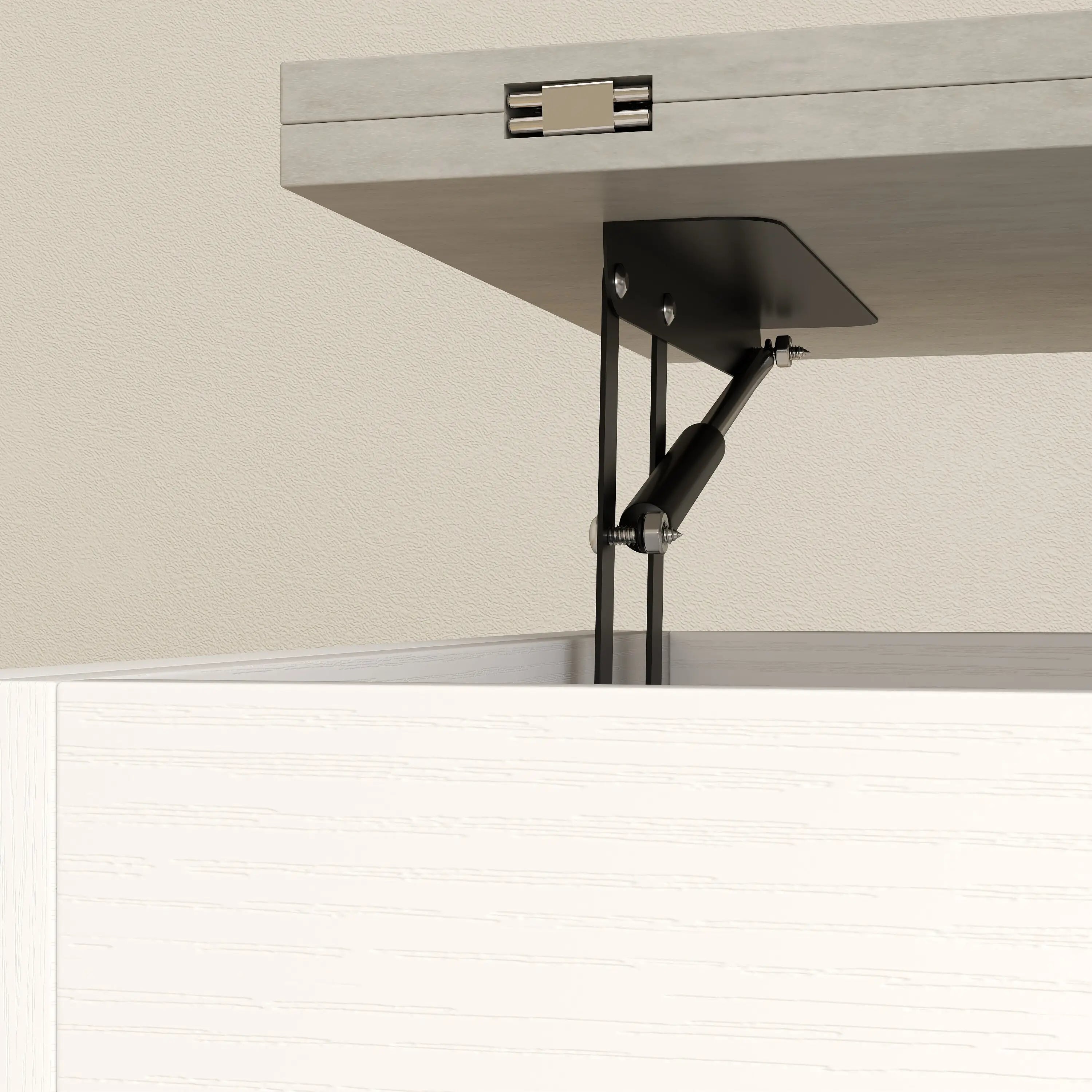 Modern Coffee Table, Lift Top with Fabric Drawers, Hidden Storage, Cement Grey Coffee Tables at Gallery Canada