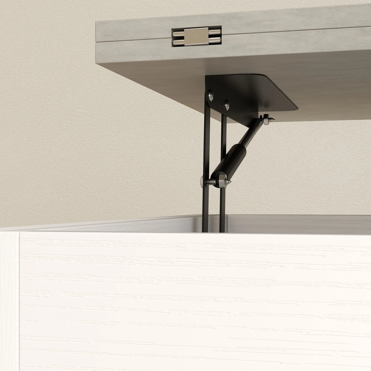Modern Coffee Table, Lift Top with Fabric Drawers, Hidden Storage, Cement Grey Coffee Tables at Gallery Canada