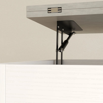 Modern Coffee Table, Lift Top with Fabric Drawers, Hidden Storage, Cement Grey Coffee Tables at Gallery Canada