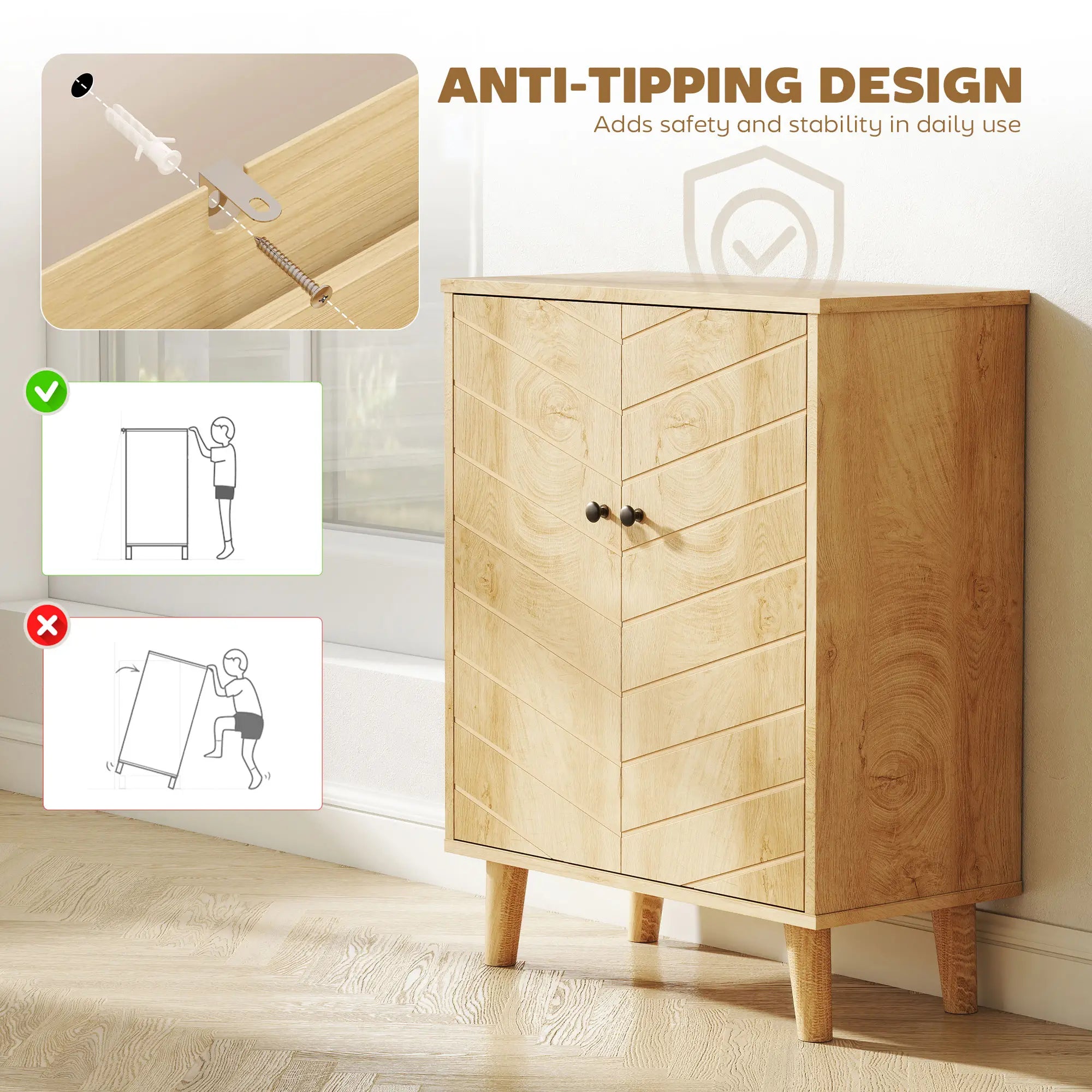 Storage Cabinet with Doors, Shelf, Wood Legs, Living Room, Bathroom Kitchen Pantry Cabinets at Gallery Canada