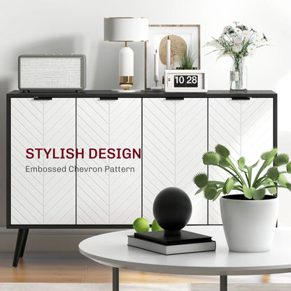 Modern Sideboard, Dining Cabinet with Adjustable Shelves, Black Bar Cabinets at Gallery Canada