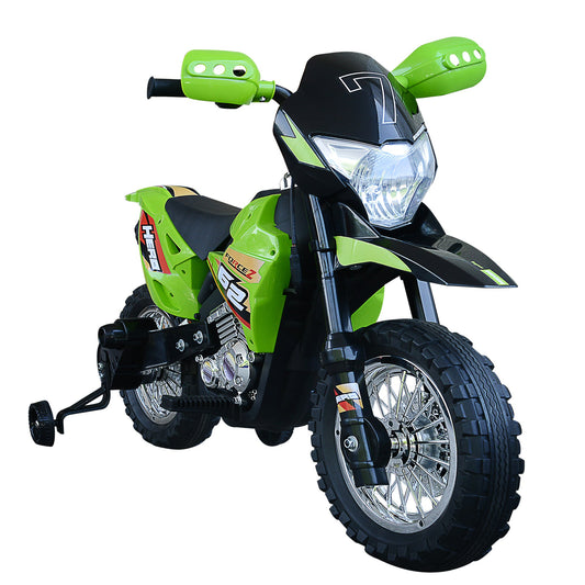 Cruising Kids Dirt Bike Electric Motorcycle with Charging 6V Battery, Real Driving Sounds, Built-In Music, Green - Gallery Canada