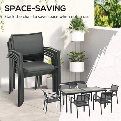 7-Piece Outdoor Dining Set, 6 Stackable Chairs, Plastic Top Table Outdoor Dining Sets at Gallery Canada
