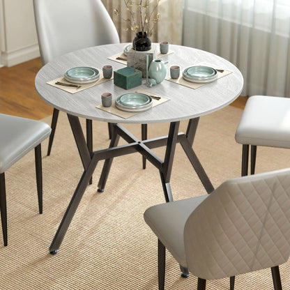 35" Round Dining Table, Steel Frame, Small Kitchen Table, Grey Dining Tables at Gallery Canada