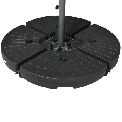 Offset Patio Umbrella with Net, Adjustable Canopy, Beige Cantilever Umbrellas at Gallery Canada