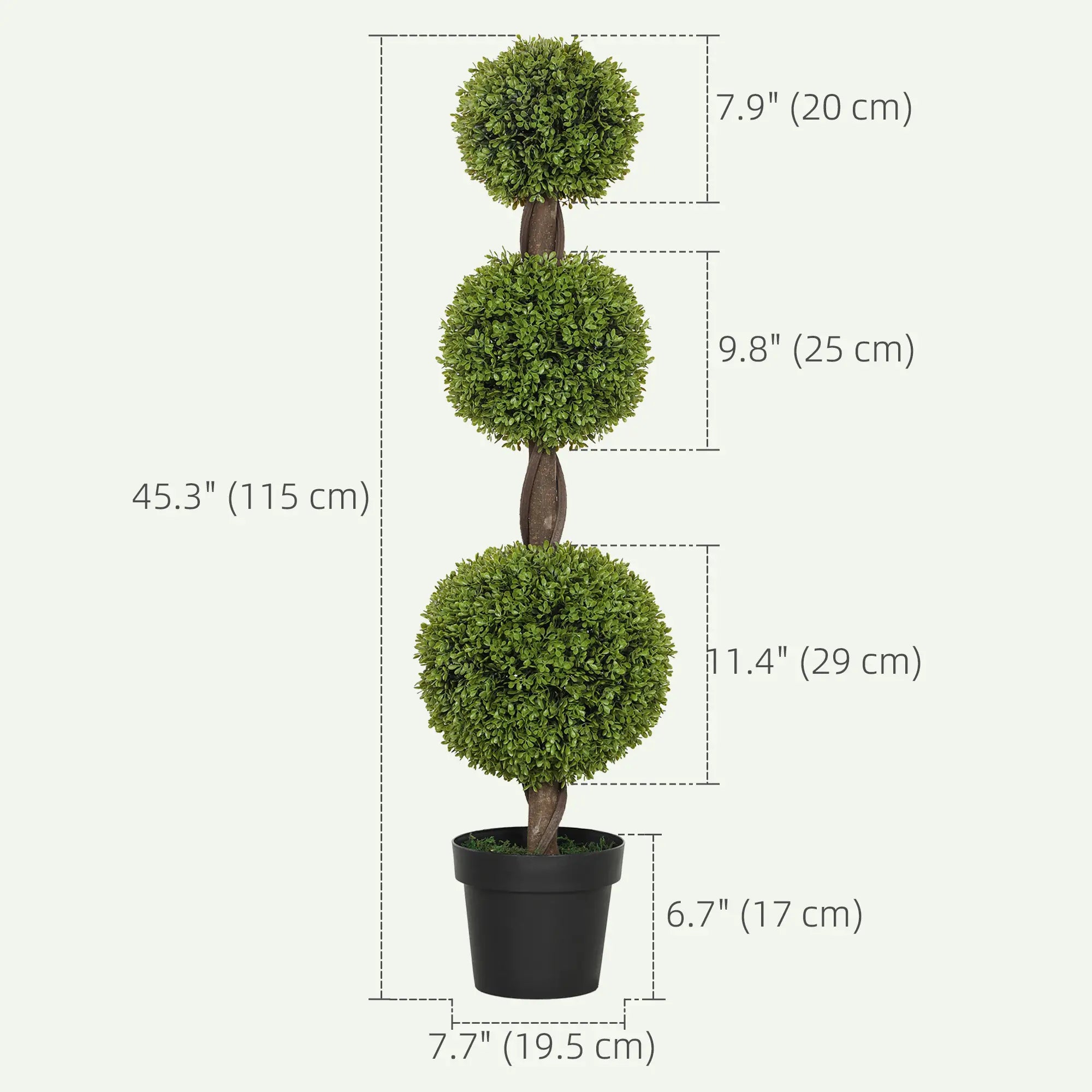 Artificial Ball Boxwood Topiary Trees, Set of 2, Indoor Outdoor Decor, Green Artificial Trees at Gallery Canada