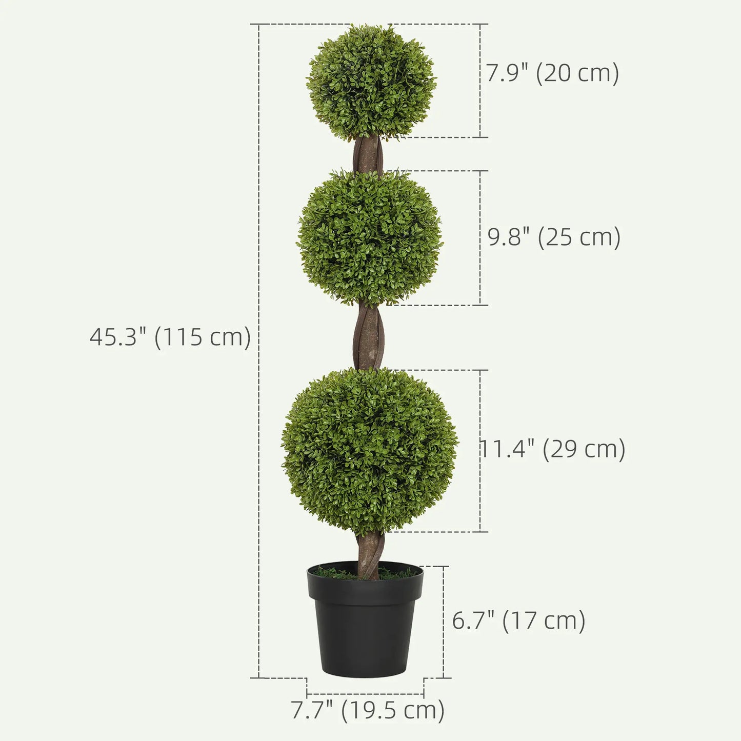 Artificial Ball Boxwood Topiary Trees, Set of 2, Indoor Outdoor Decor, Green Artificial Trees at Gallery Canada