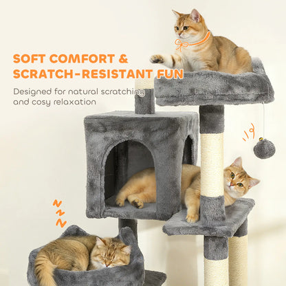 76" Large Cat Tree, 8 Scratching Posts, 3 Plush Beds, 2 Hammocks, Dark Grey Cat Towers at Gallery Canada