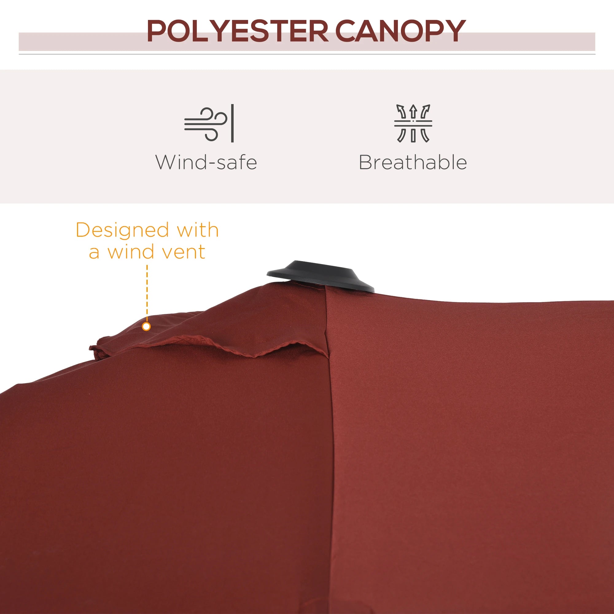 Double-Sided Patio Umbrella with Tilt, Adjustable Height, 12 Ribs, Wine Red Sun Umbrellas at Gallery Canada