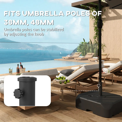 Patio Umbrella Base With Wheels, Telescopic Handle, 158 Lb Stand, Black Umbrella Bases at Gallery Canada
