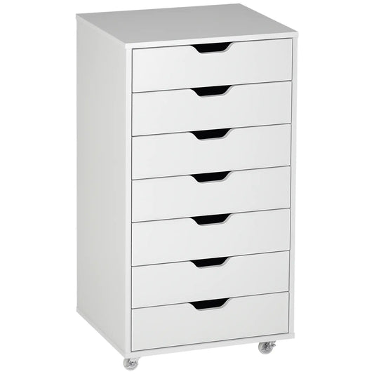 7-Drawer Vertical File Cabinet, Home Office Storage, 18.7"x15.6"x35.4", White Office Cabinets & Cupboards White at Gallery Canada