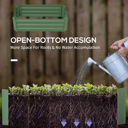 Steel Raised Garden Bed Set, 39"x20"x12", Green Galvanized Planter Boxes at Gallery Canada