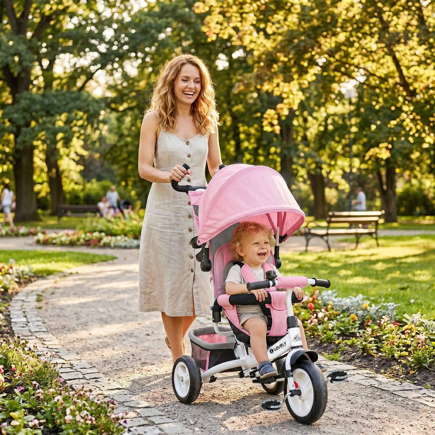 6 in 1 Toddler Tricycle, 1-5 Years, Parent Push Handle, Pink Tricycles for Kids at Gallery Canada