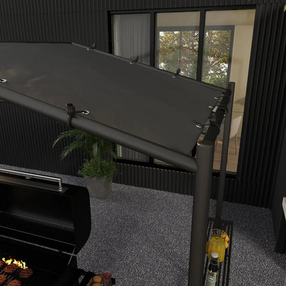 9' x 5' BBQ Grill Gazebo Tent, Steel Frame With Serving Shelves, Dark Grey BBQ Grill Gazebos at Gallery Canada