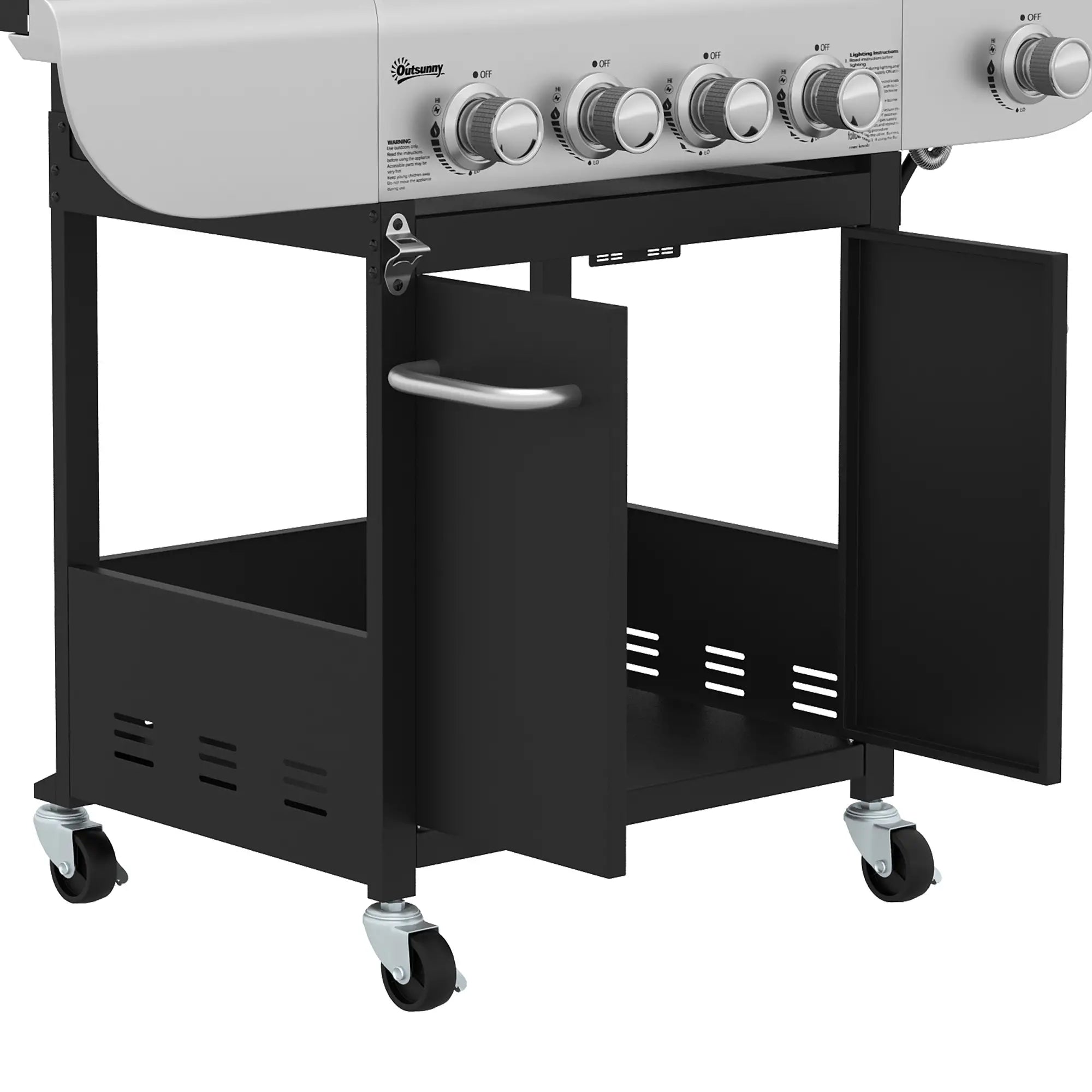 4 Burner Propane Gas Grill, 53,000 BTU, Cast Iron Grates, Wheels, Warming Rack Propane Gas Grills at Gallery Canada