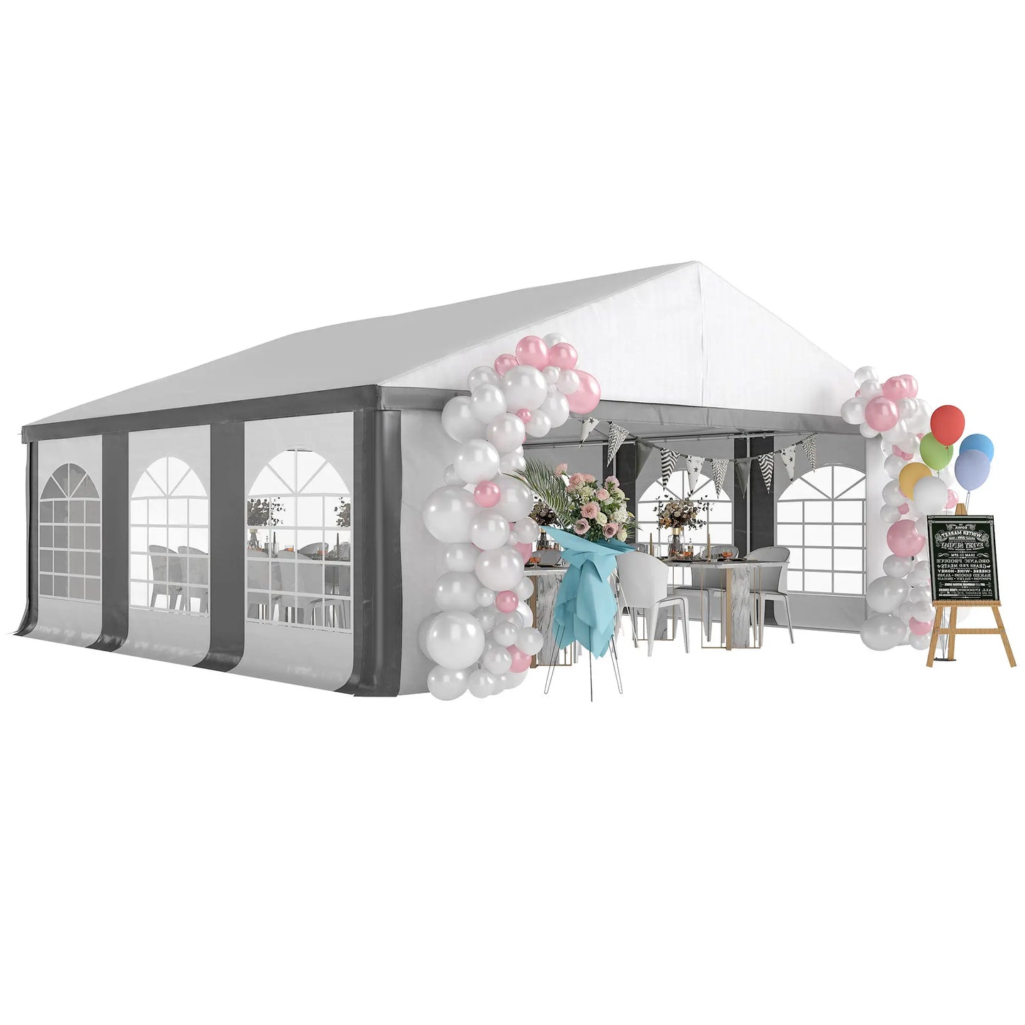 20' x 20' Heavy Duty Wedding Tent, Outdoor Carport Garage, Grey Canopy Tents at Gallery Canada