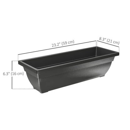 Rectangular Flower Pots, 5 Pack 23 Inches, Window Box Planters, Black Garden Accessories at Gallery Canada