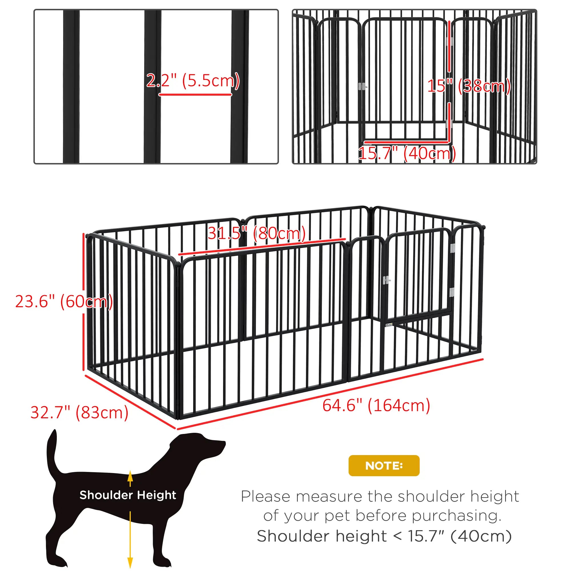 Outdoor Dog Fence, 6 Panels 24