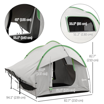 2000mm Waterproof SUV Tent, 3 Doors, Mesh Window, 5-6 Person, Grey Green Camping Tents at Gallery Canada