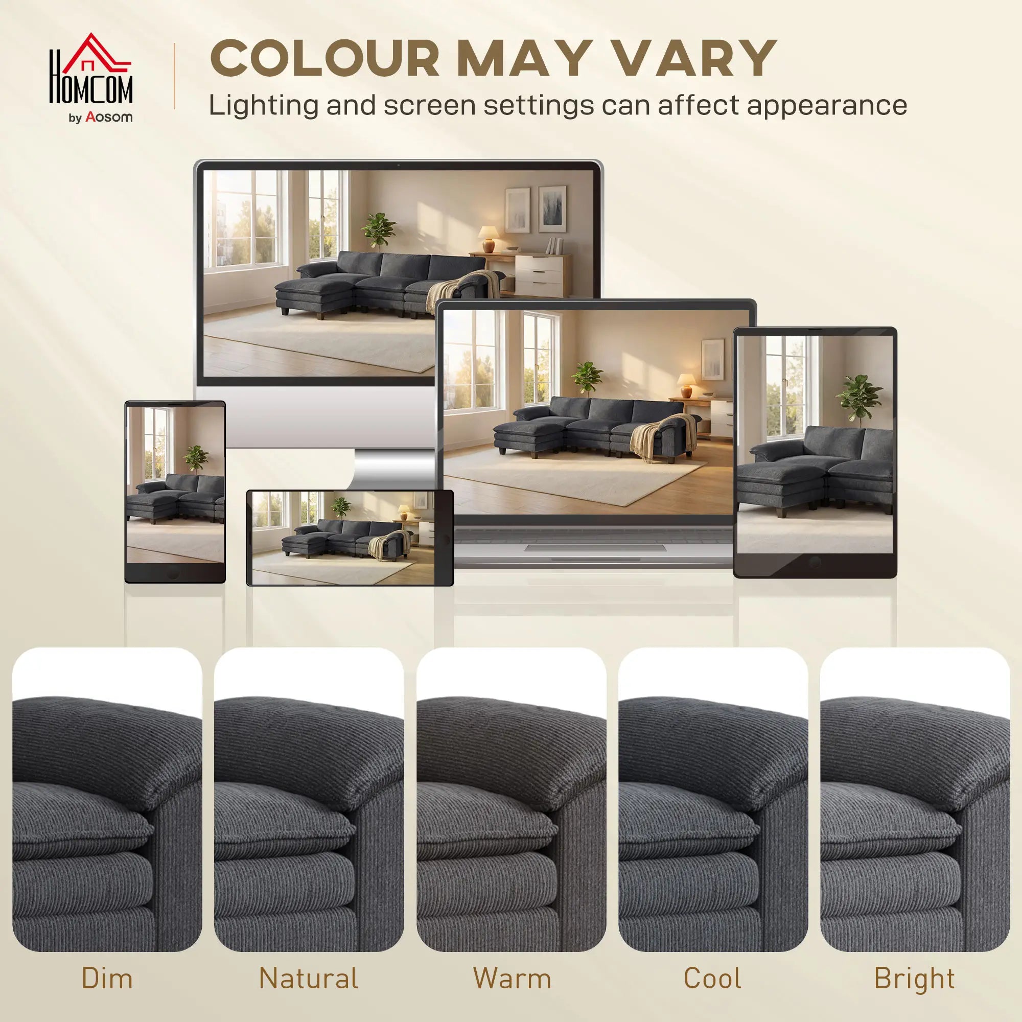 L-Shaped Sectional Sofa, Movable Ottoman, Pillow-Top Armrests, Dark Grey 3-Seater Sofas at Gallery Canada
