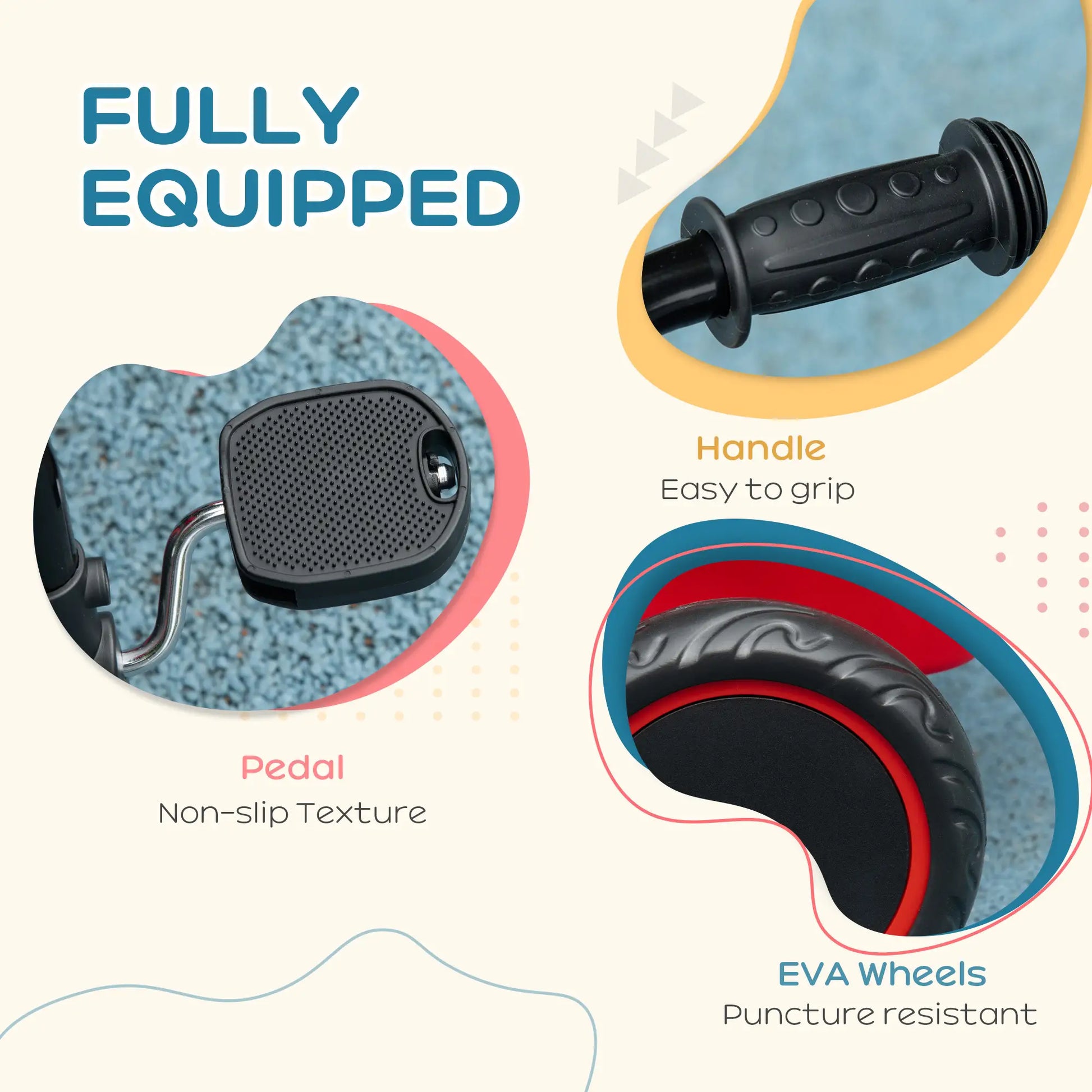 Large Kids Tricycle, Adjustable Seat, Safety Belt, 2 Storage Baskets, Red Tricycles for Kids at Gallery Canada