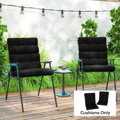 2-Piece Back Seat Cushion Set, Outdoor Patio Chair, Button Tufted, Black Patio Chair Cushions at Gallery Canada