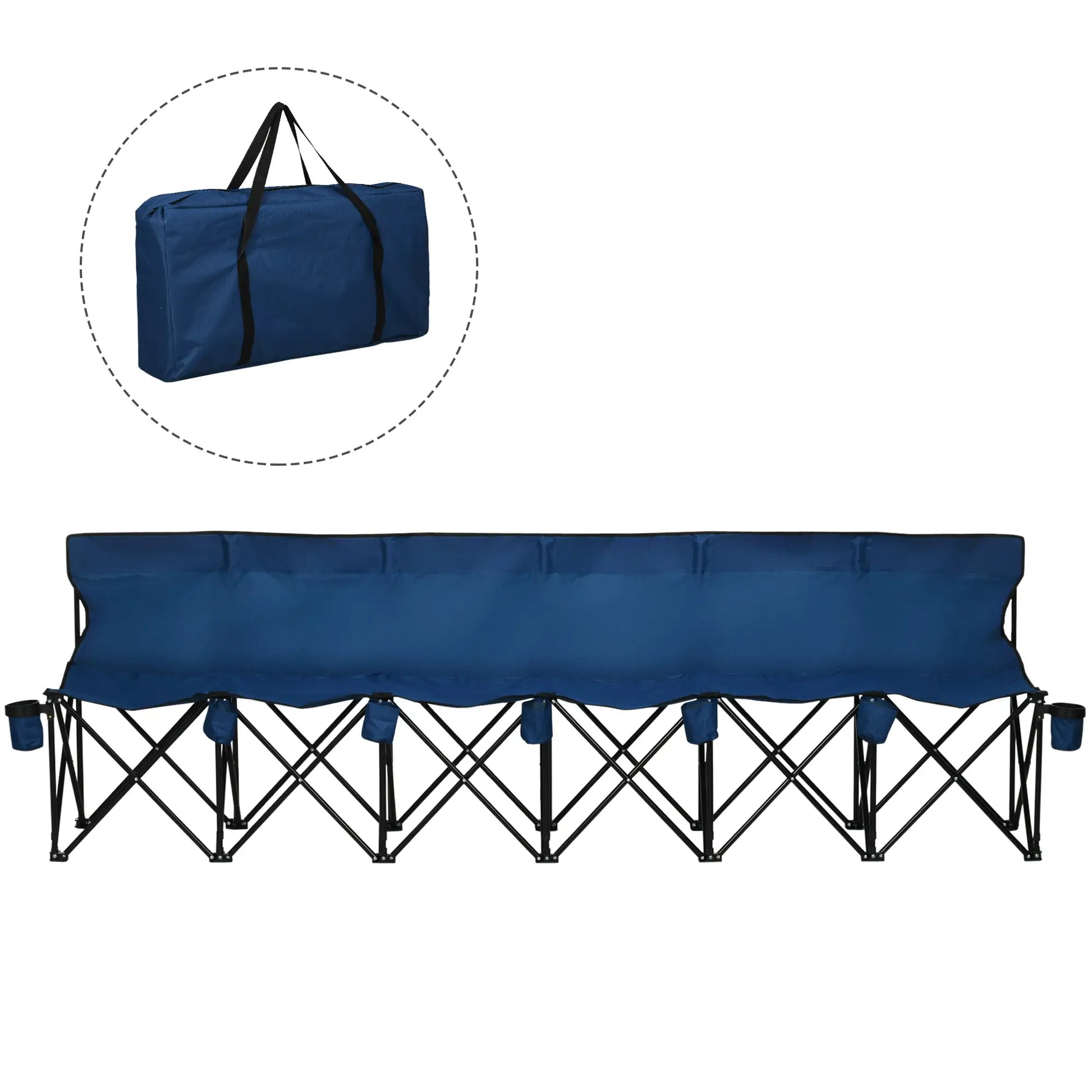 6 Seat Folding Camping Chair, Cup Holder, Carrying Case, Blue Picnic Tables & Camping Chairs at Gallery Canada