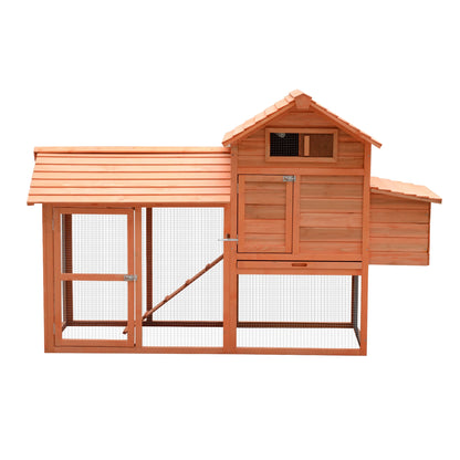 82" Wooden Chicken Coop, Rabbit Hutch, Poultry Cage with Run Chicken Coops at Gallery Canada