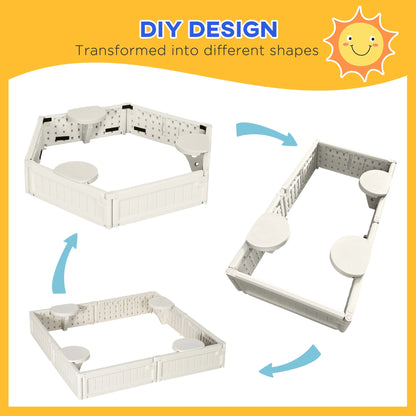 Kids Outdoor Sandbox with Canopy, Fabric Liner, Cream White Sandboxes & Accessories at Gallery Canada