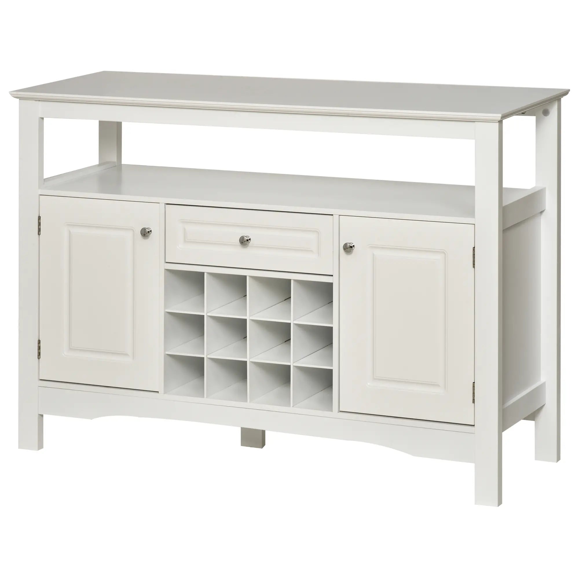 Modern Kitchen Buffet Cabinet, Drawer, 12-Bottle Wine Rack, White Bar Cabinets at Gallery Canada