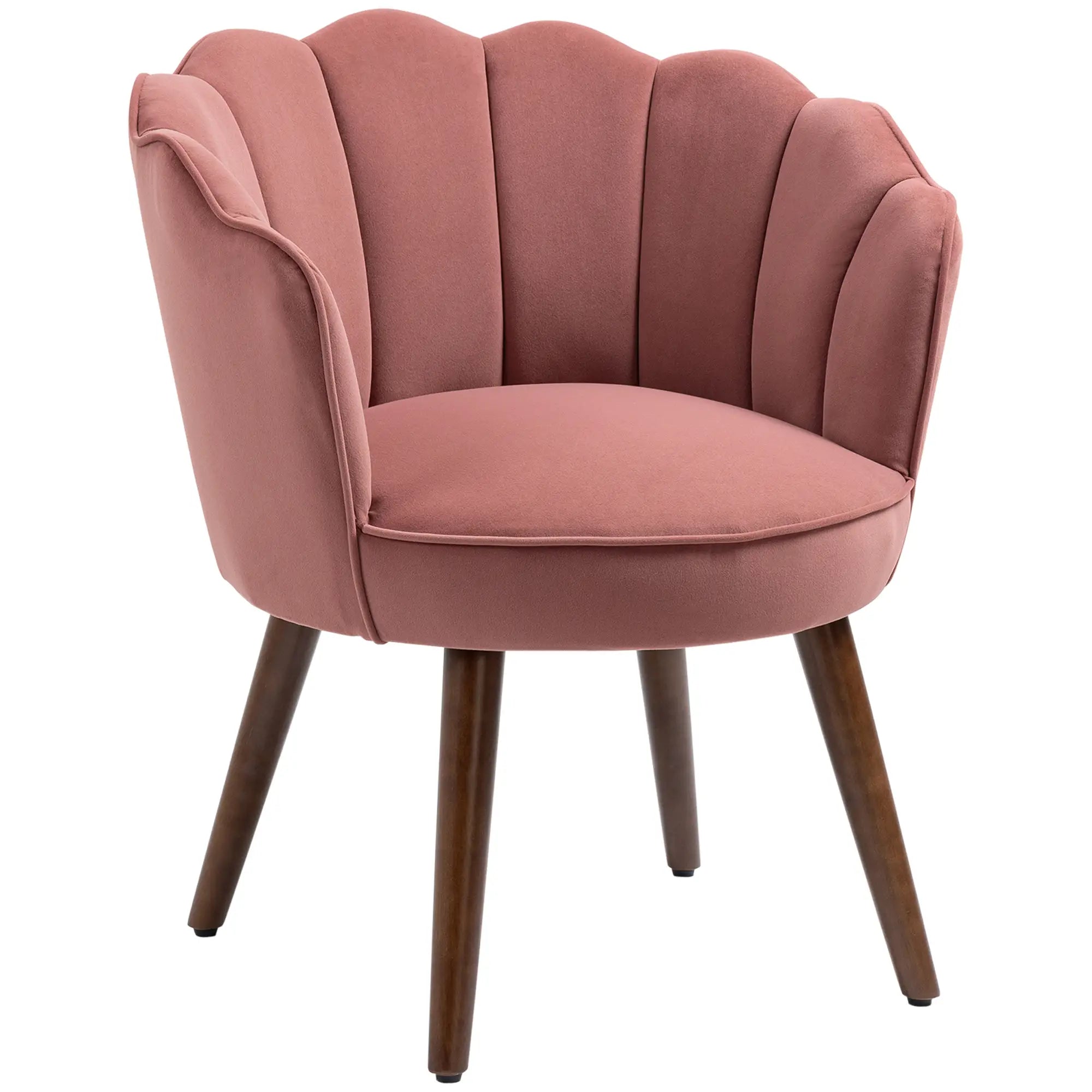 Modern Accent Chair, Velvet-Touch Fabric, Wood Legs, Pink Accent Chairs at Gallery Canada