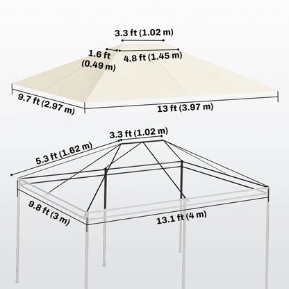 10' x 13' Gazebo Replacement Canopy, Cream White Gazebo Canopy Replacement at Gallery Canada