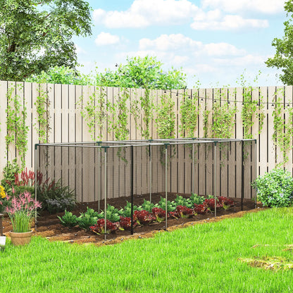 Galvanized Steel Crop Cage, Plant Protection Tent, 12' x 4', Black Crop Cage at Gallery Canada