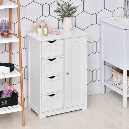 Bathroom Storage Cabinet, Adjustable Shelf, 4 Drawers, White Bathroom Cabinets at Gallery Canada