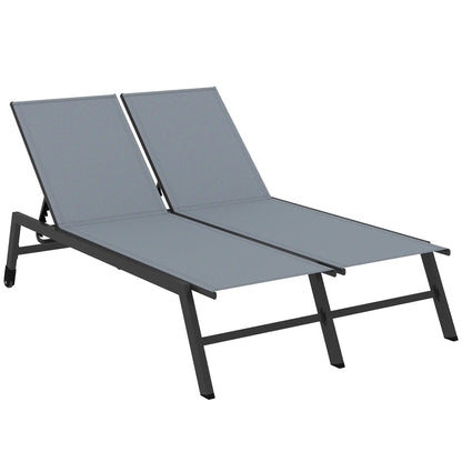 Chaise Lounge Chair For 2 Person, 5-Position Adjustable With Wheels Lounger Chairs at Gallery Canada