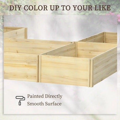 DIY 5-Box Garden Planter, Open Bottom, Natural Wood Raised Garden Beds at Gallery Canada