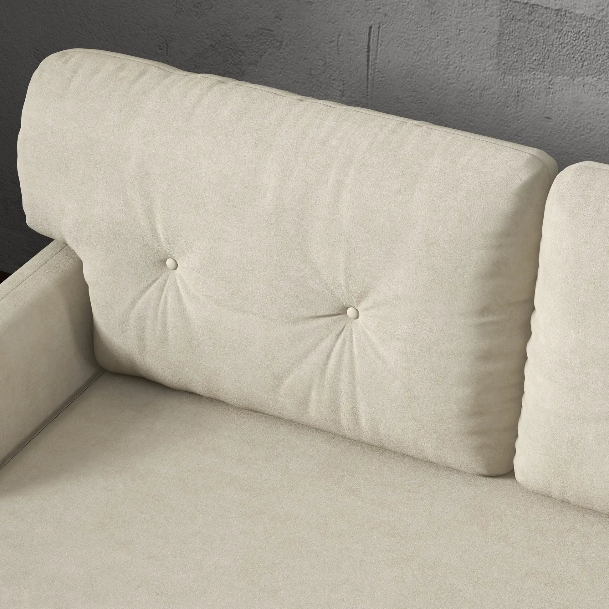 58" 2 Seat Sofa, Modern Love Seat, Upholstered Couch, Solid Wood Frame, Beige 2-Seater Sofas at Gallery Canada