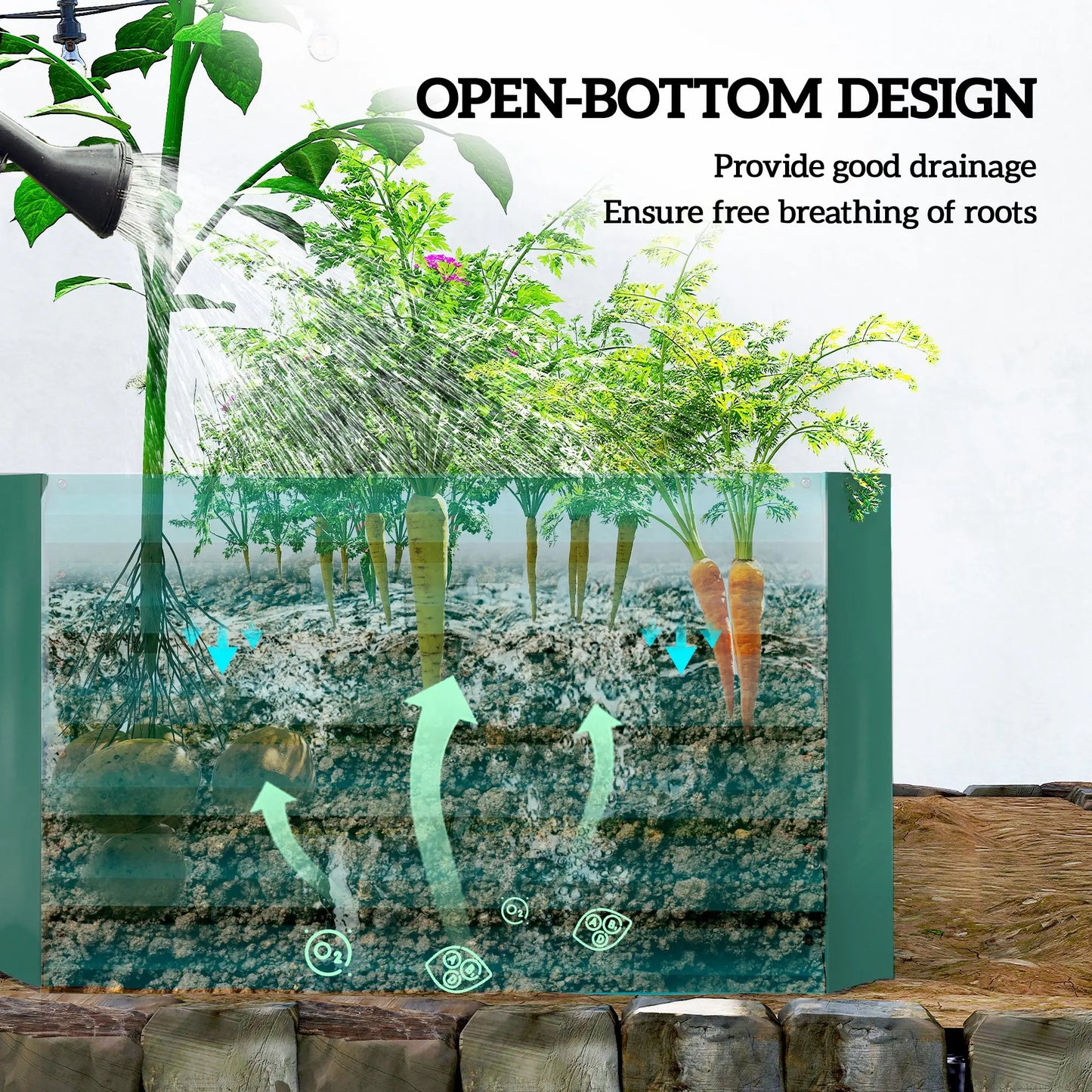6' x 3' x 2' Raised Garden Bed, Galvanized Planter Box, Dark Green Galvanized Planter Boxes at Gallery Canada