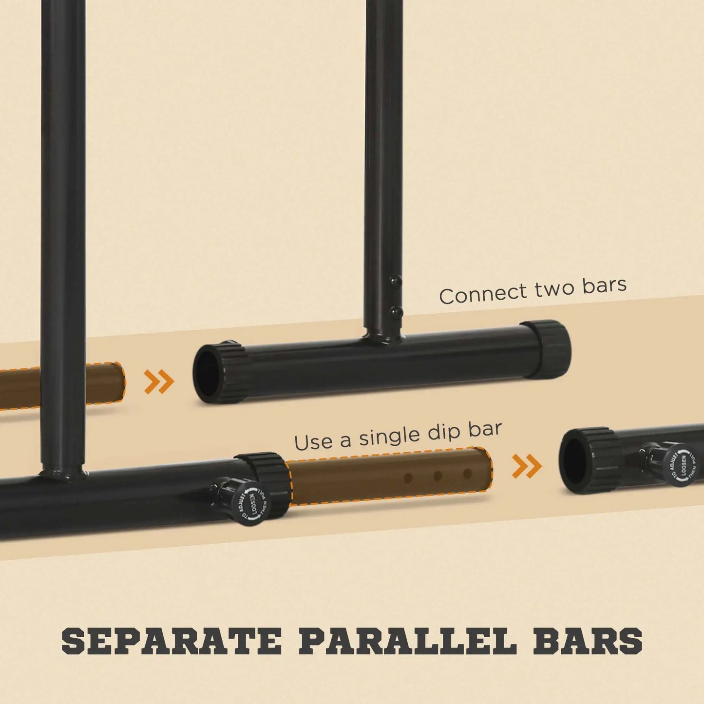 Adjustable Dip Station, Push Up Bars, 6 Width, 2 Height Levels More-Strength Training Equipment at Gallery Canada