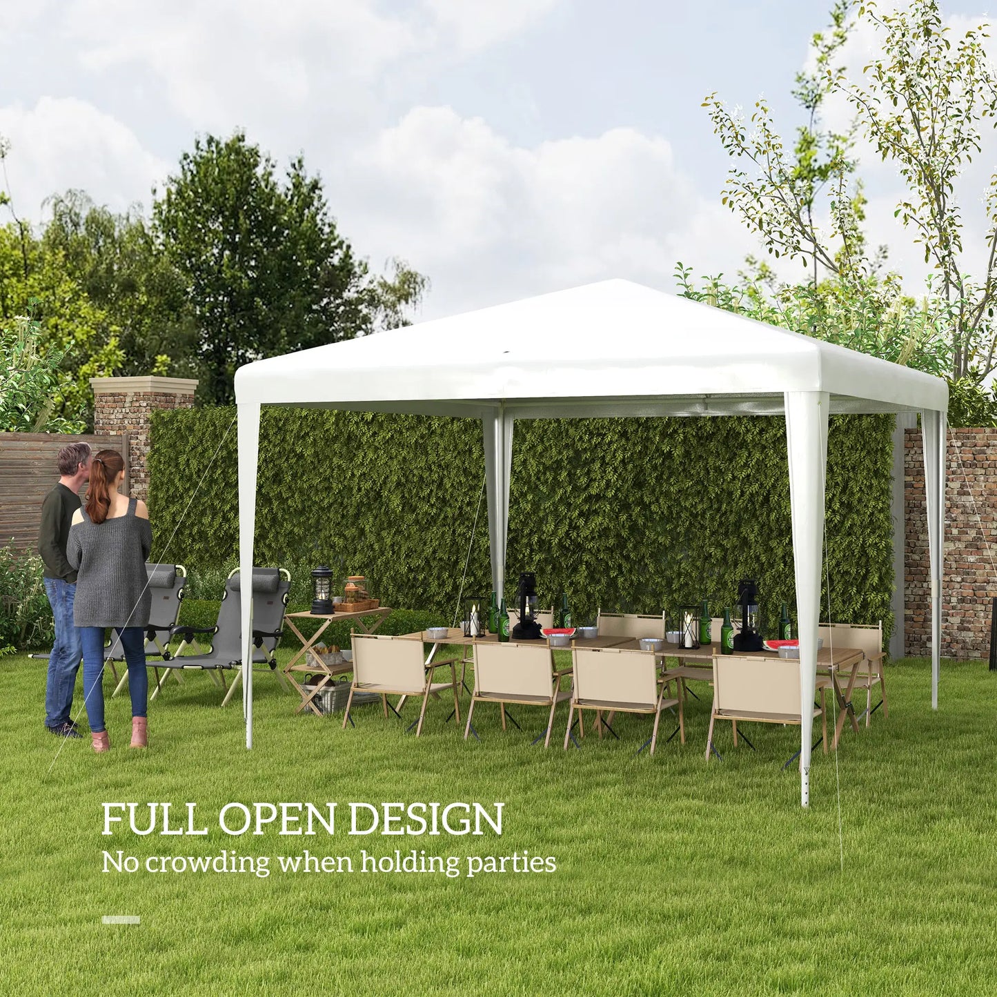 10x10ft Portable Party Tent, Folding Garden Canopy, Outdoor Shelter, White Canopy Tents at Gallery Canada