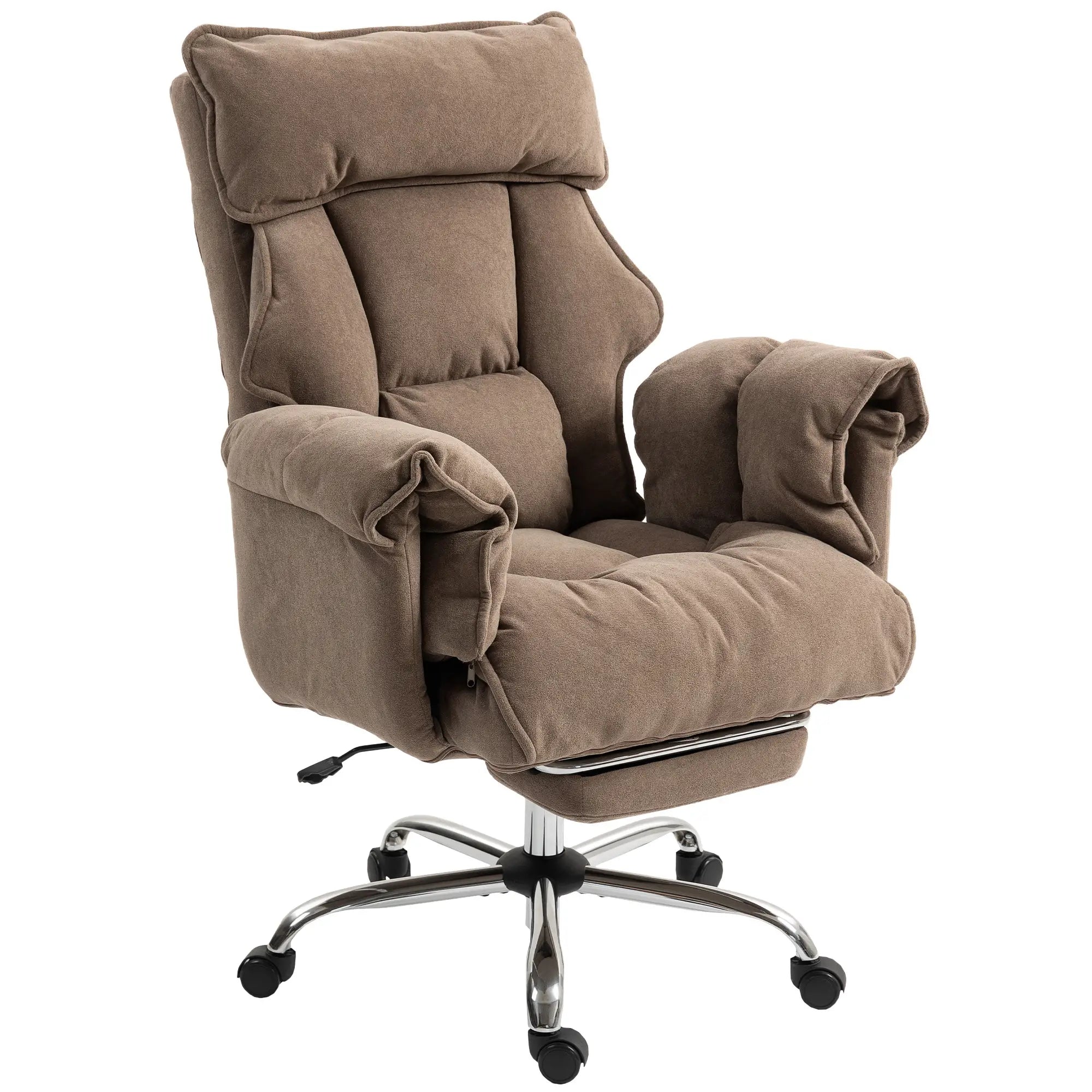 Desk Chair With Footrest, Adjustable Backrest, Light Brown Executive & Manager Chairs Light Brown at Gallery Canada