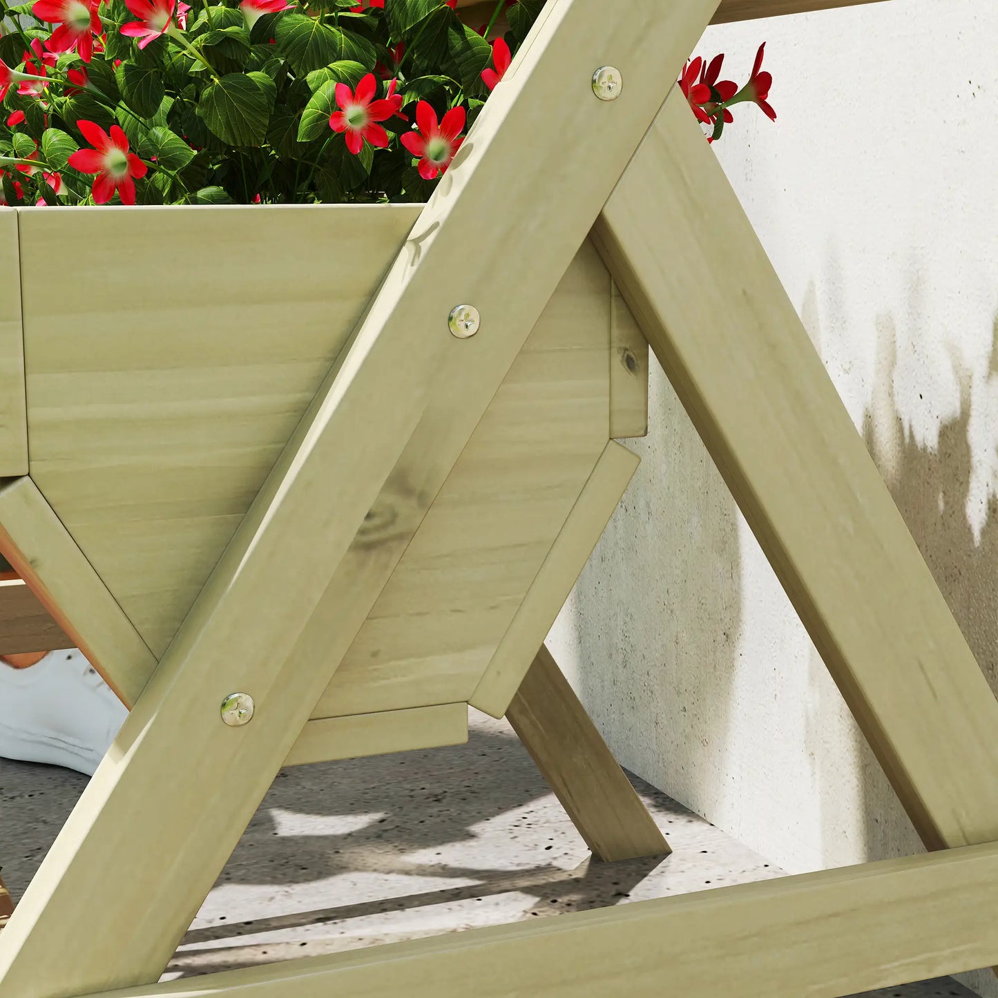 3 Tier Elevated Planter Box, Wooden Raised Garden Bed, 26" x 30" x 30", Green Elevated Garden Beds at Gallery Canada
