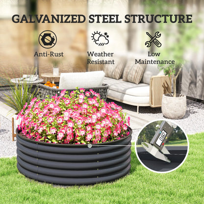 Galvanized Raised Flower Bed, 4 x 4 x 1.5 ft, Dark Grey Raised Garden Beds at Gallery Canada