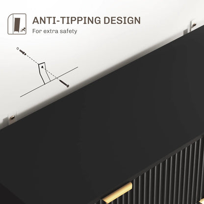 Modern Kitchen Storage Cabinet, 3 Drawers, Adjustable Shelves, Black Bar Cabinets at Gallery Canada