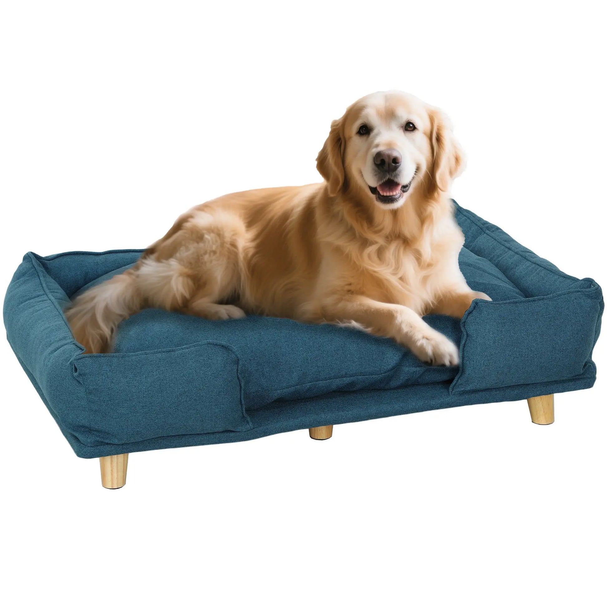 Washable Dog Sofa For Large Dogs, Elevated Pet Couch, Dark Blue Dog Sofas at Gallery Canada