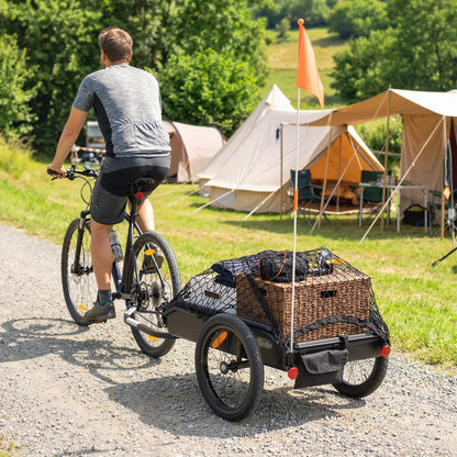 Bike Cargo Trailer, 16" Wheels, Quick Release, Cargo Net, Red Flag, Red Bike Cargo Trailers at Gallery Canada