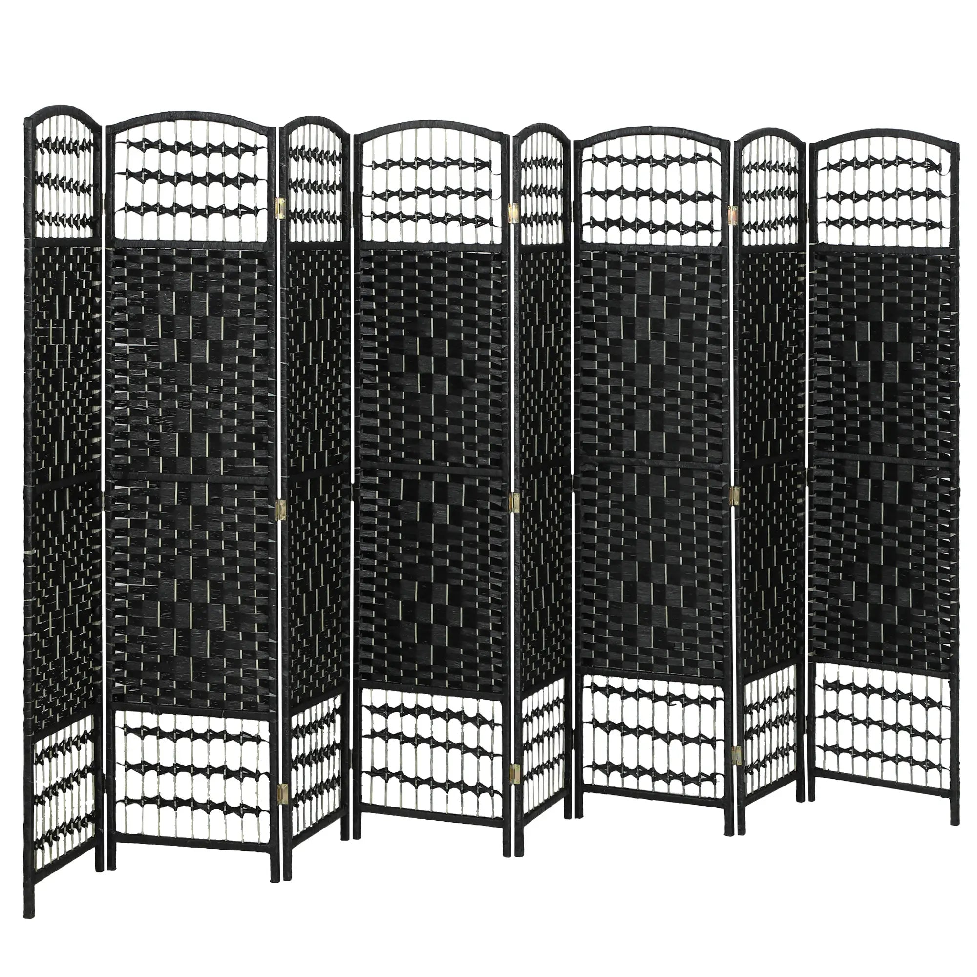 8 Panel Folding Room Divider, Portable Privacy Screen, Black Room Dividers at Gallery Canada