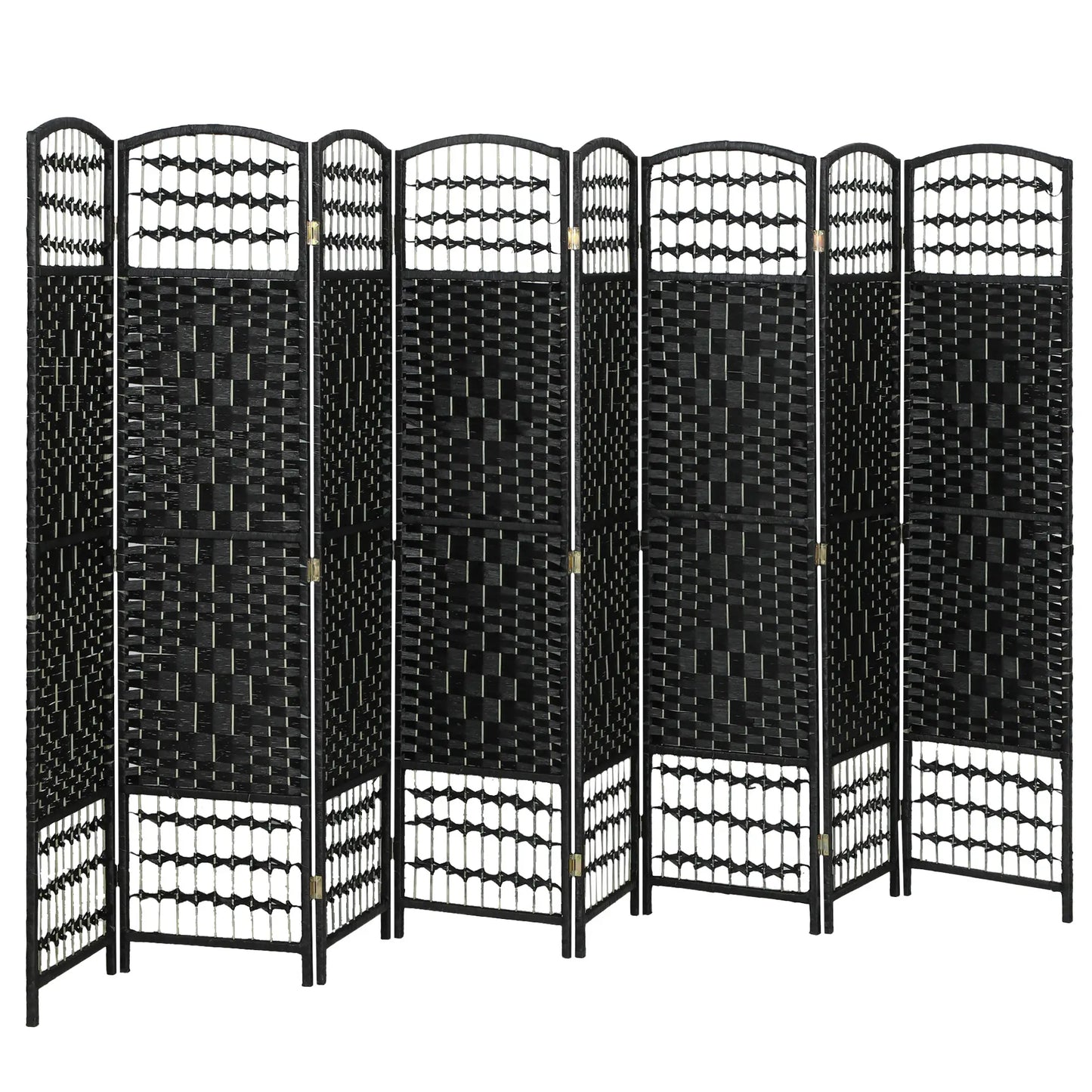 8 Panel Folding Room Divider, Portable Privacy Screen, Black Room Dividers at Gallery Canada