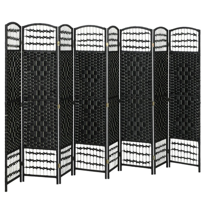8 Panel Folding Room Divider, Portable Privacy Screen, Black Room Dividers at Gallery Canada
